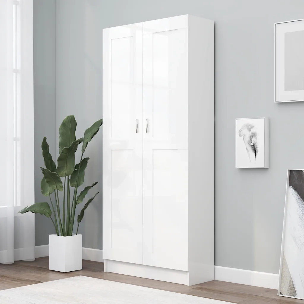 Libreria Bianca 82,5x30,5x185,5 cm in Legno Truciolato