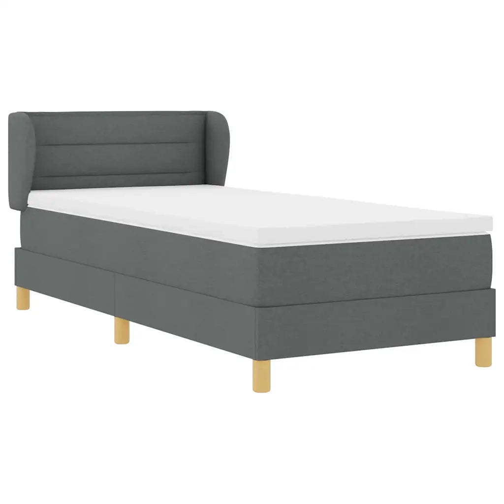 Letto a molle con materasso-Struttura Letto con Materasso Grigio scuro 100 x 200 cm Tessuto 637248