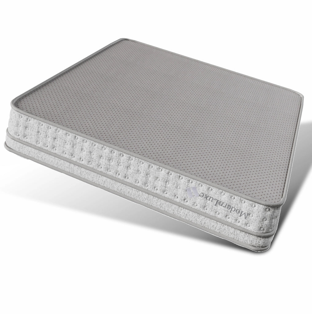 Materasso 140x200 cm H3 a 7 zone con molle insacchettate e schiuma fredda, rivestimento bianco
