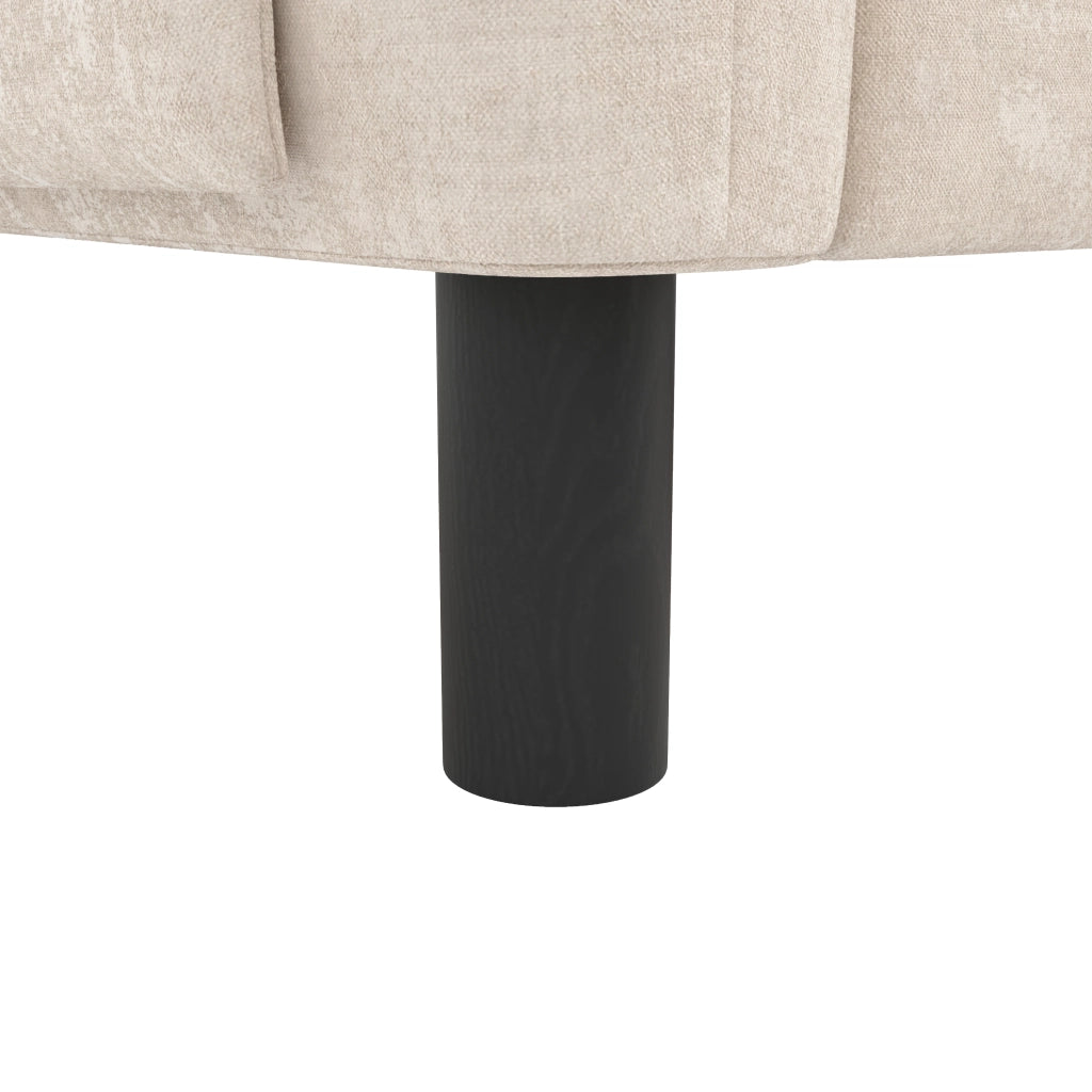 Divano 2 posti 158x80x88,5 cm in tessuto di ciniglia beige con tasche laterali