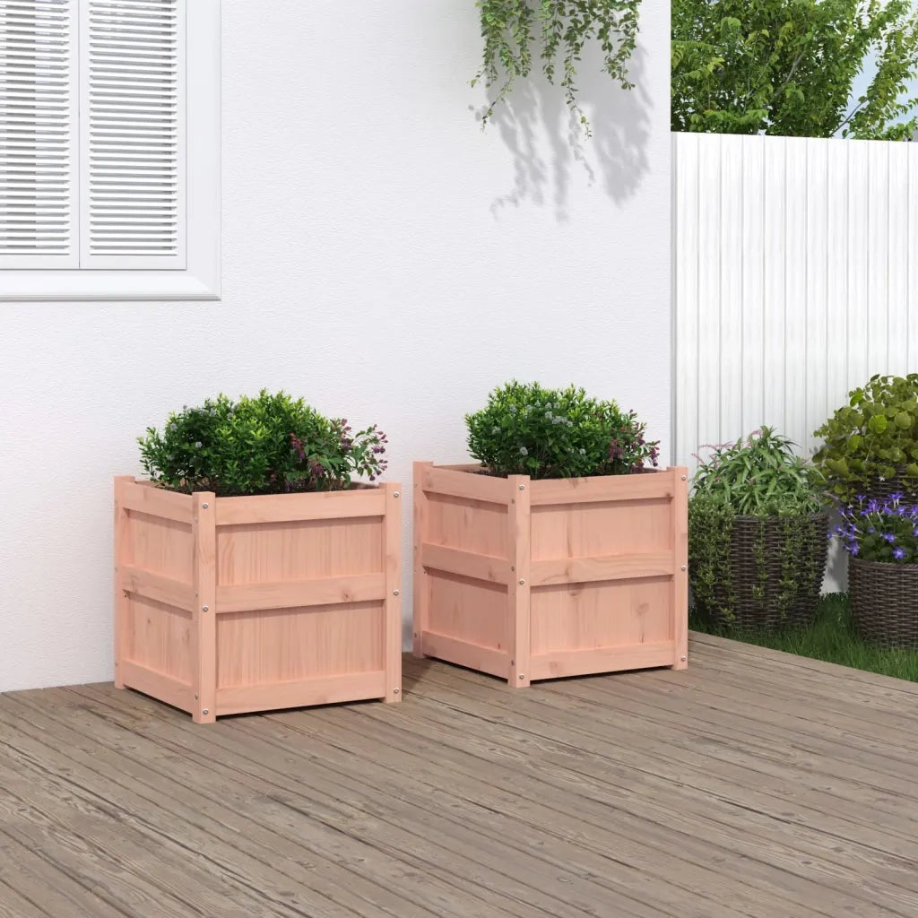 2 pz Fioriere | Cassetta per fiori | Vaso da Giardino in Legno Massello di Douglas