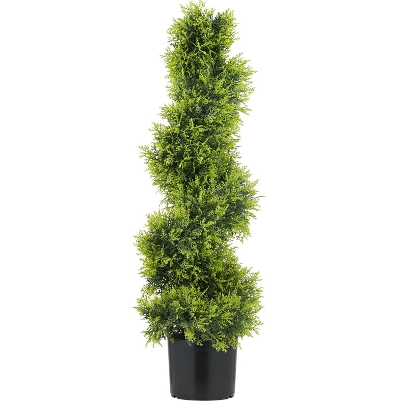 Cipresso artificiale spiralato 90 cm in plastica verde per interno ed esterno