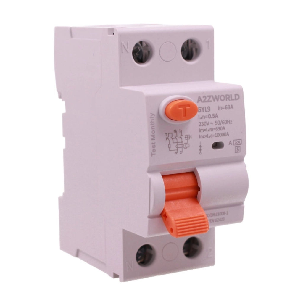 RCCB Interruttore Differenziale Selettivo Tipo S Classe A, 500mA/0.5A 1P+N 2M 10kA AC 230V IP20, GYL9, Corrente Disponibili 63A 100A (63A)