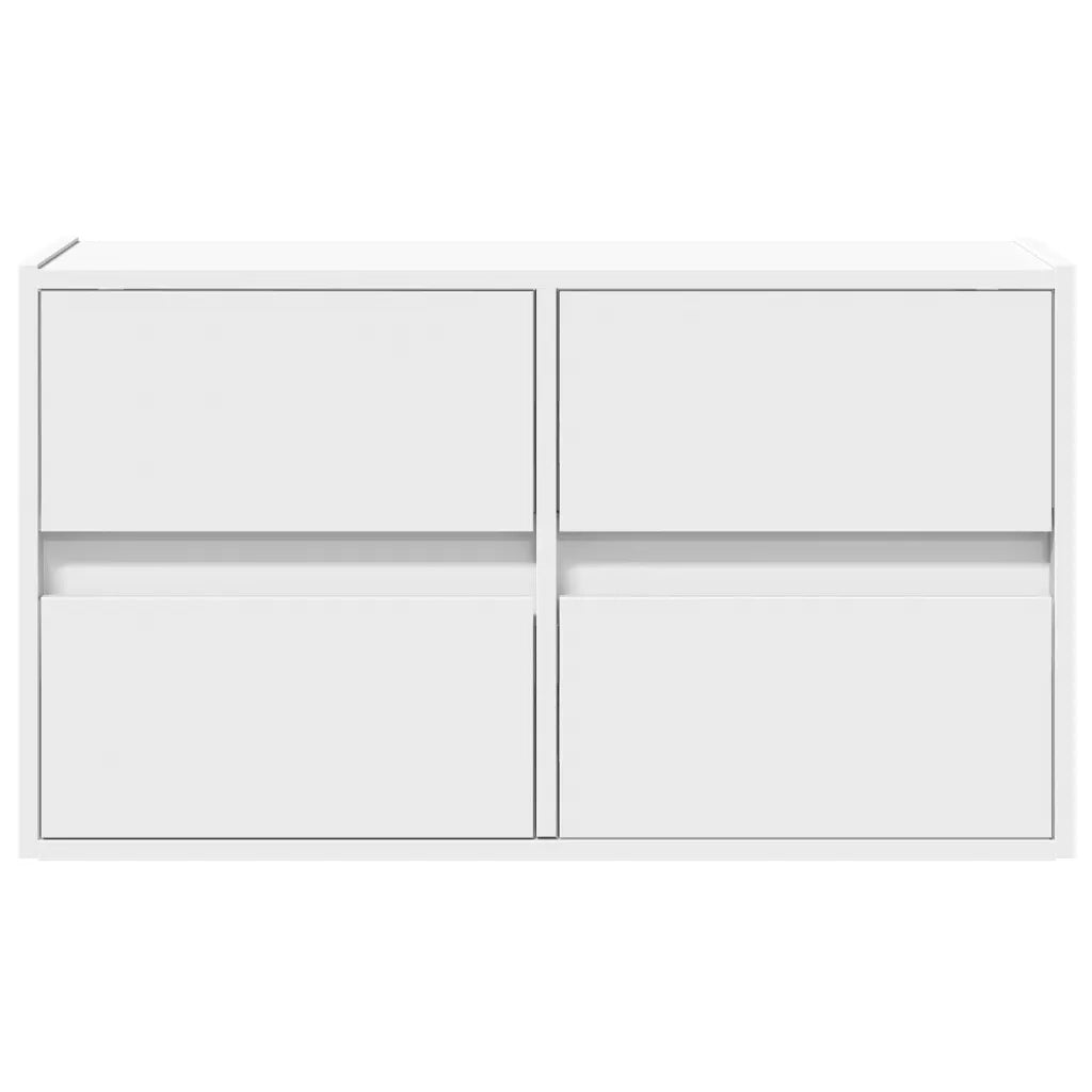Mobile TV a Parete | Armadietto TV | Mobile Porta TV con Luci LED Bianco 80x31x45 cm