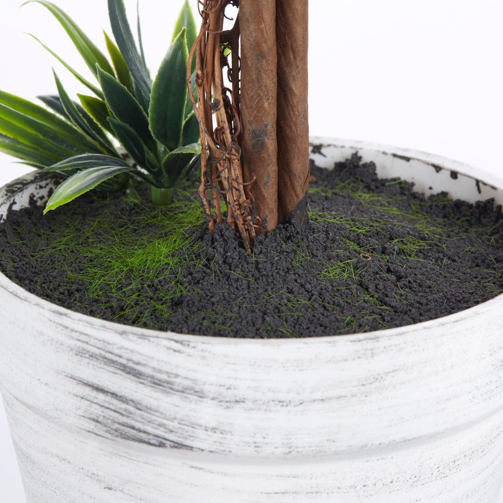 Pianta artificiale di lavanda in set da 2 con vaso e muschio artificiale in plastica verde alta 60 cm per interni ed esterni