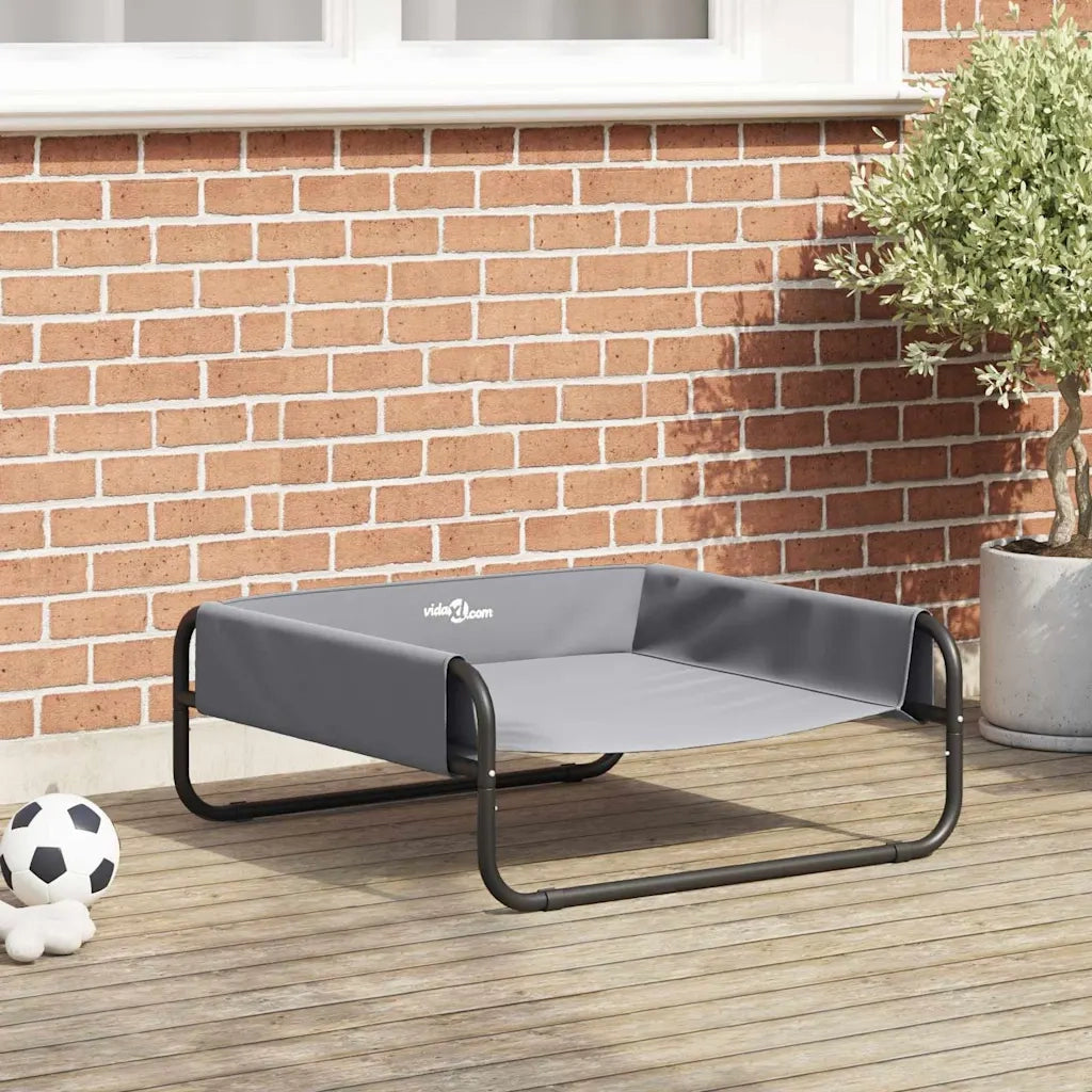 Letto per Cani Grigio chiaro 75 x 75 x 30 cm Acciaio 42008209