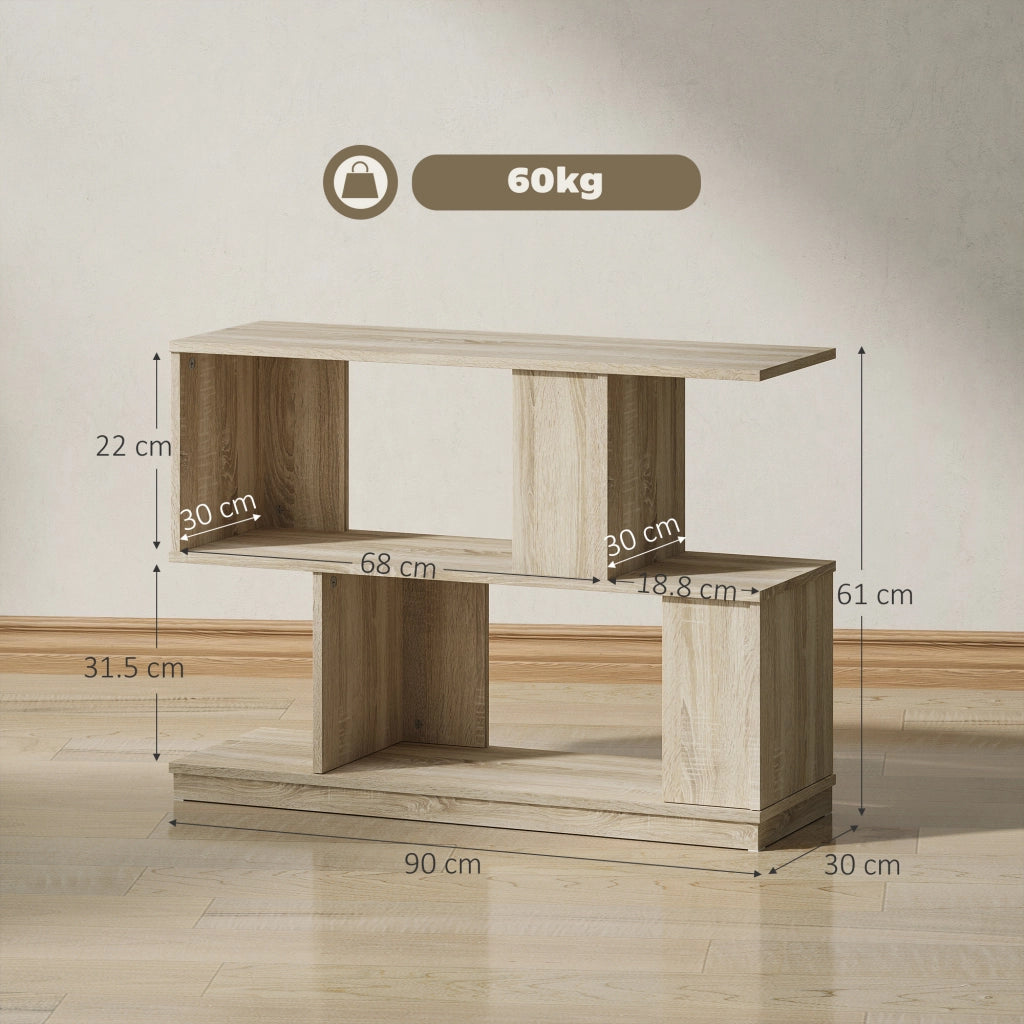Tavolino da caff¨¨ moderno con 3 ripiani ¨C zephmum ¨C legno 90x30x61 cm