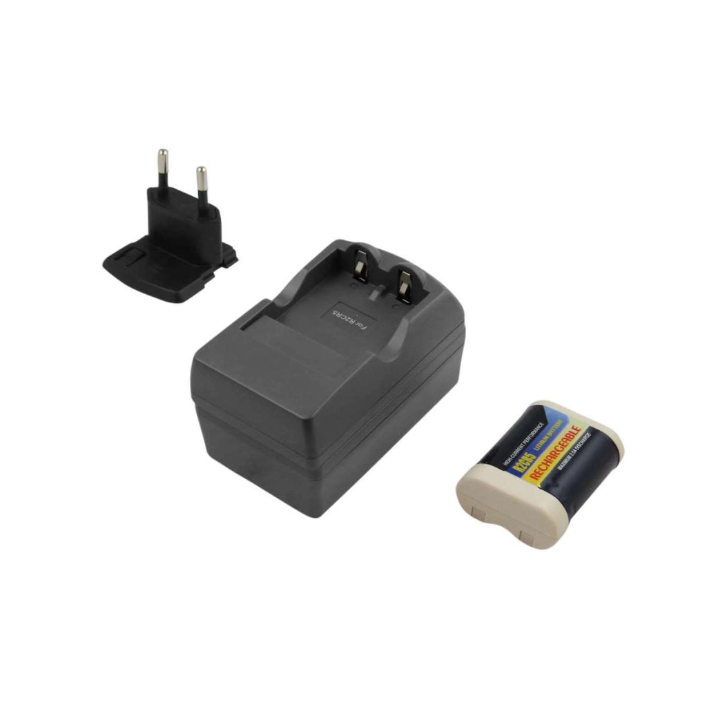 Caricabatterie 2CR5 6V con batteria inclusa compatibile con Canon / Nikon / Kodak Nero Avizar