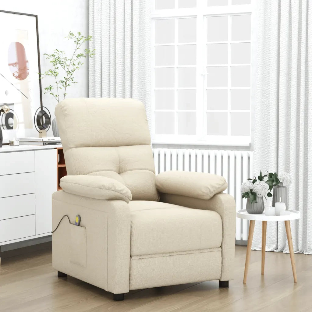 Poltrona Massaggiante Crema in Tessuto 289681