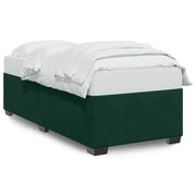 Letto singolo | Letto per adulti | Giroletto senza Materasso Verde Scuro 90x190 cm in Velluto