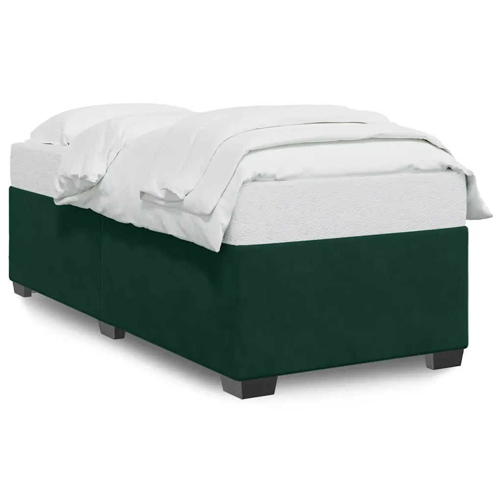 Letto singolo | Letto per adulti | Giroletto senza Materasso Verde Scuro 90x190 cm in Velluto