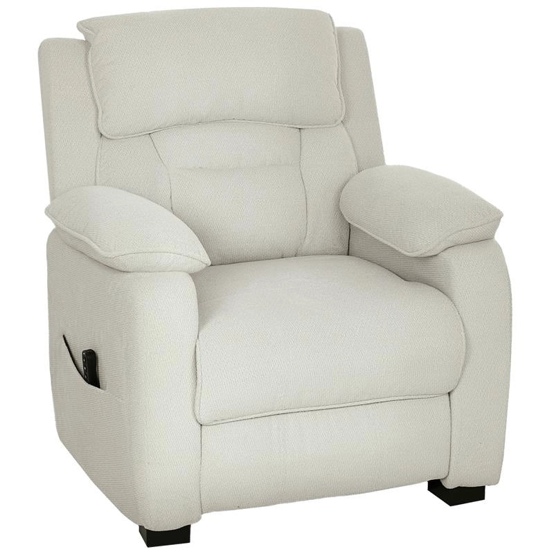 POLTRONA RECLINABILE 150¦ EFFETTO VELLUTO CON POGGIAPIEDI, TELECOMANDO E TASCA LATERALE, 96X90X103 CM, BEIGE