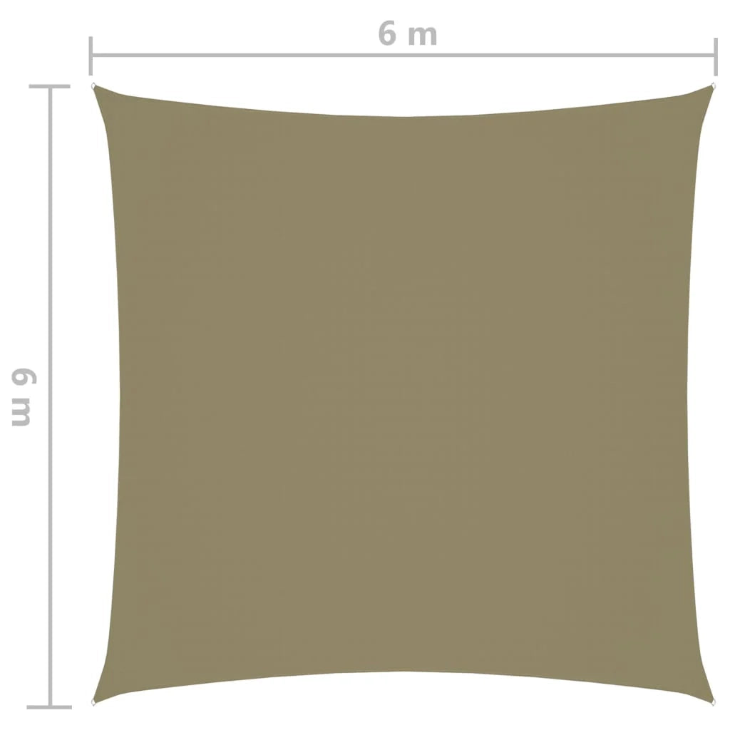Vela ombreggiante/ombrellone quadrato 6 x 6 m in tessuto Oxford beige 02_0009524
