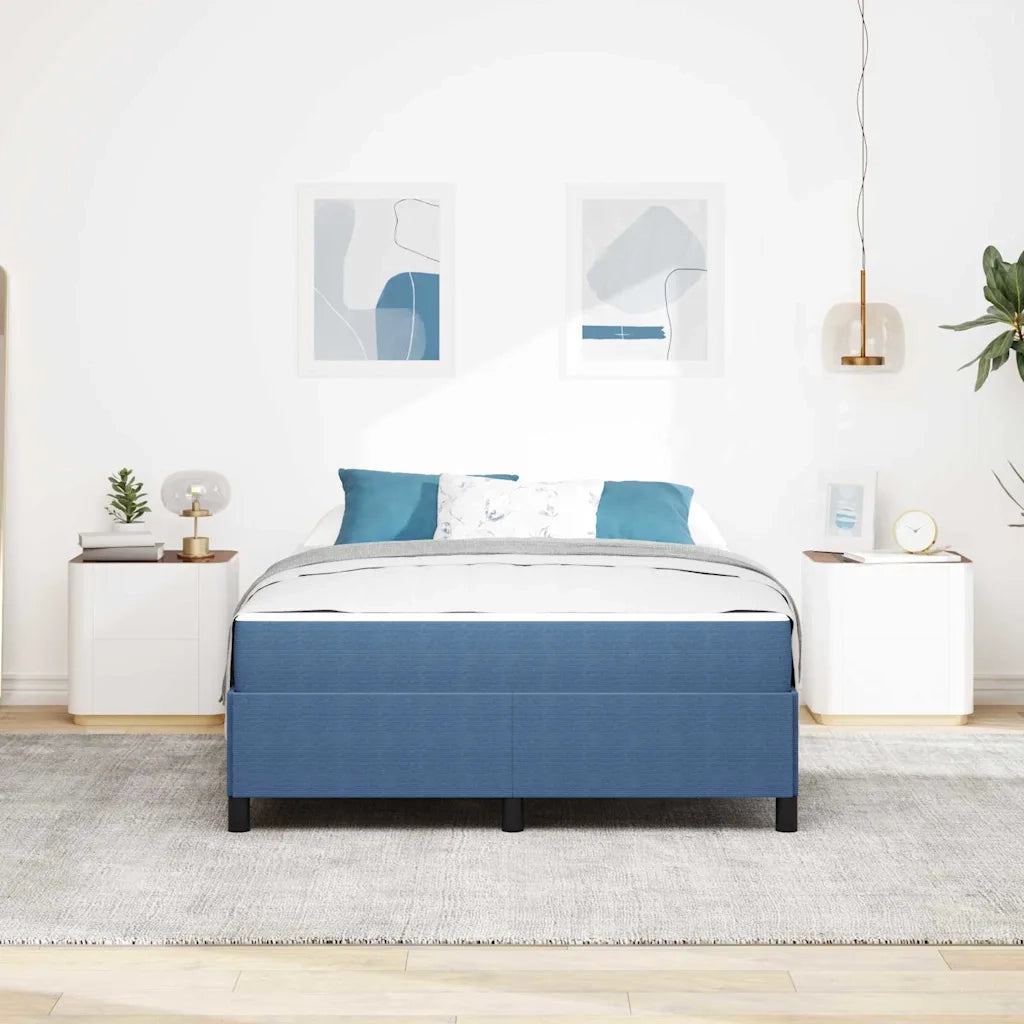 Struttura del letto con materasso-Giroletto Blu 140 x 190 cm Tessuto 854076