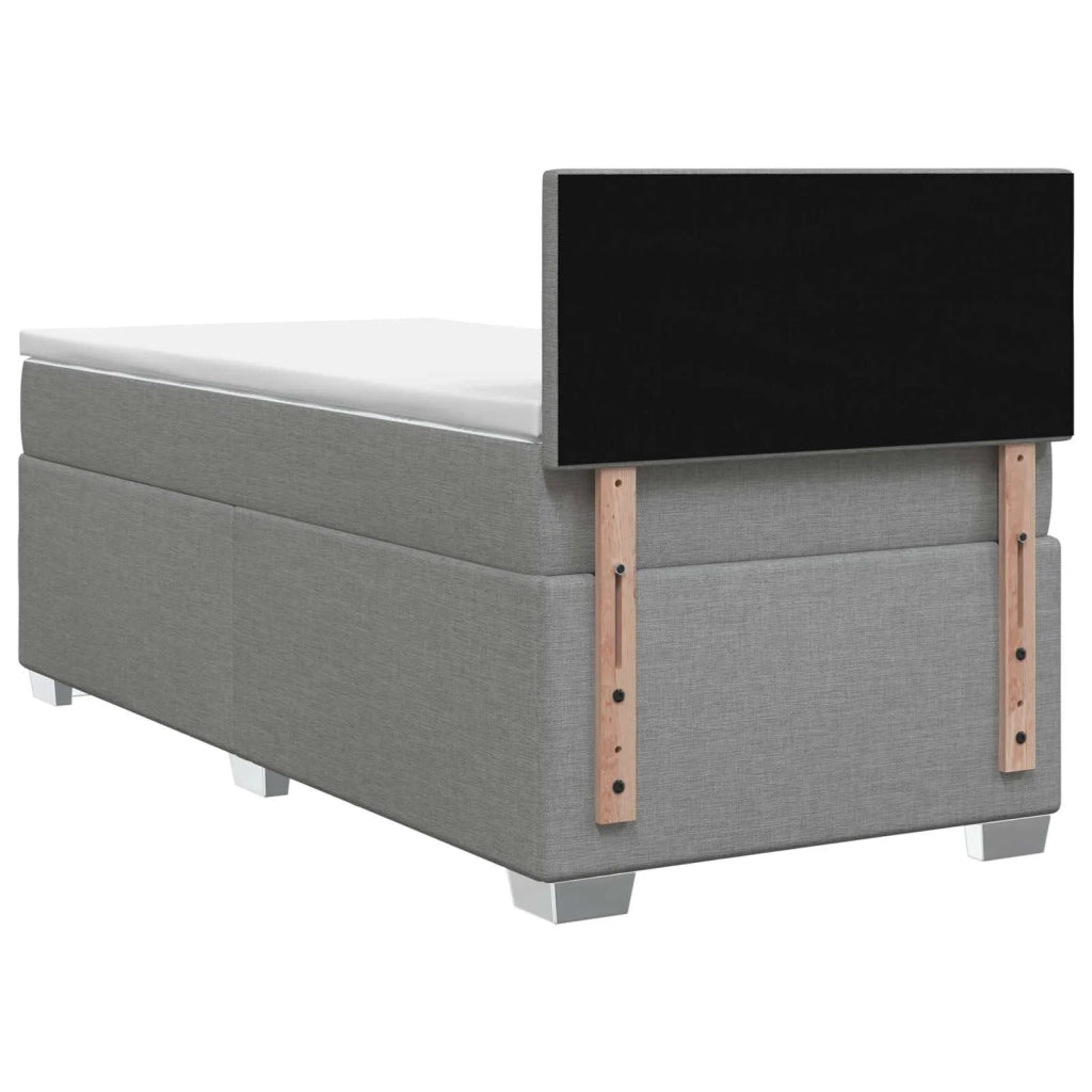 Letto con Box Spring, Materasso e LED Grigio Chiaro Singolo 3452038