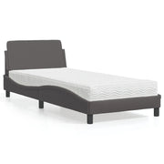 Letto con Materasso Dover Grgio 80x200 cm in Similpelle