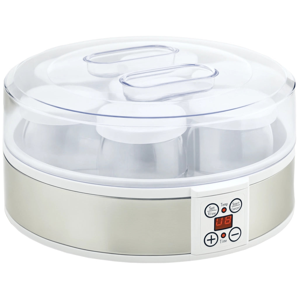 Macchina per yogurt 7 vasetti 180ml ¨C Minimal ¨C acciaio inox bianco 24x24x13 cm