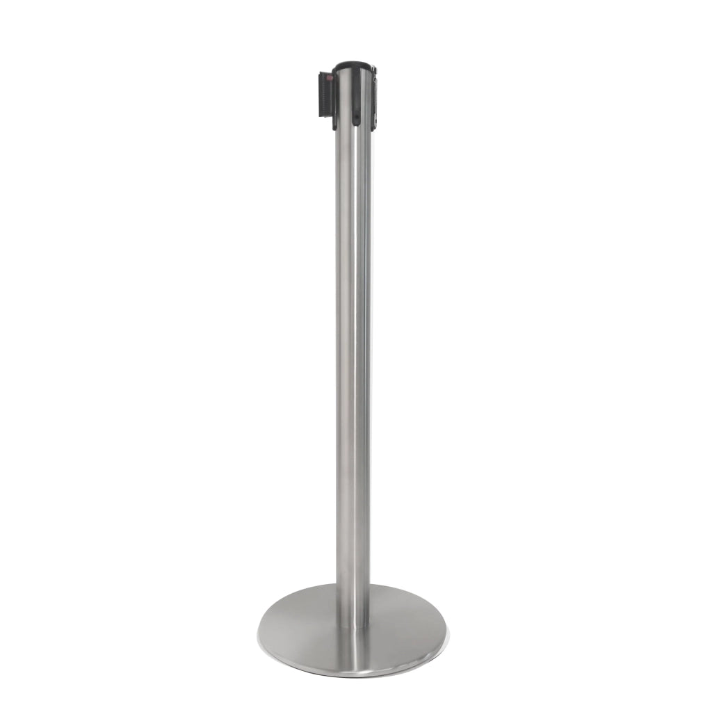 Colonnina Segnapercorso tendinastro base FLAT Acciaio spazzolato - bianco