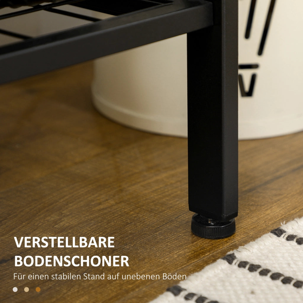 Armadio guardaroba con appendiabiti e scarpiera ¨C Minimal ¨C Nero e Marrone