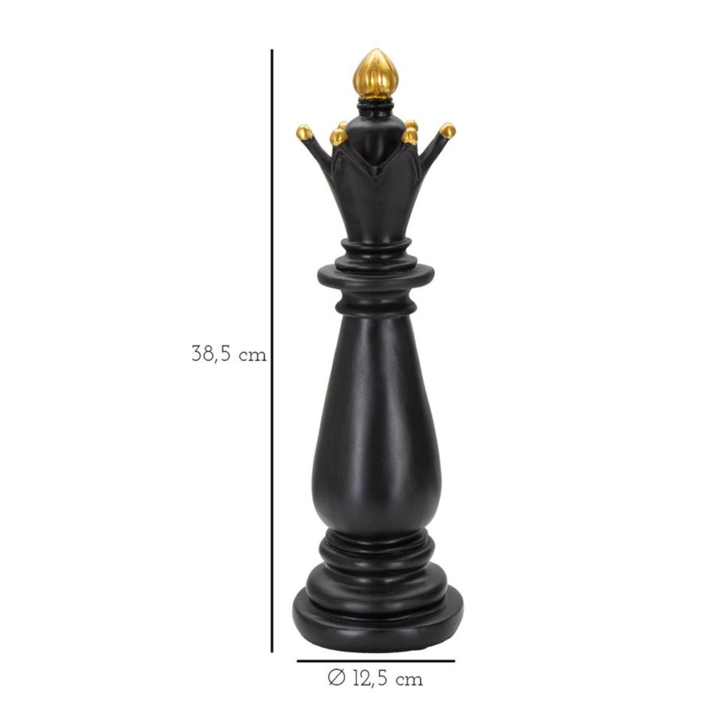 Scultura Scacchi 9, Nero, Poliresina, 12,5x12,5x38,5 cm