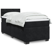 Giroletto a Molle con Materasso-Struttura Letto Nero 90x200 cm in Velluto 271297