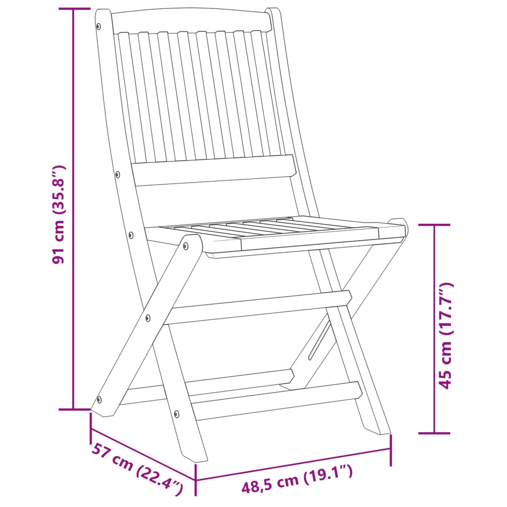 Set da Pranzo da Giardino 9pz 180x90x75cm Legno Massello Acacia 3321531