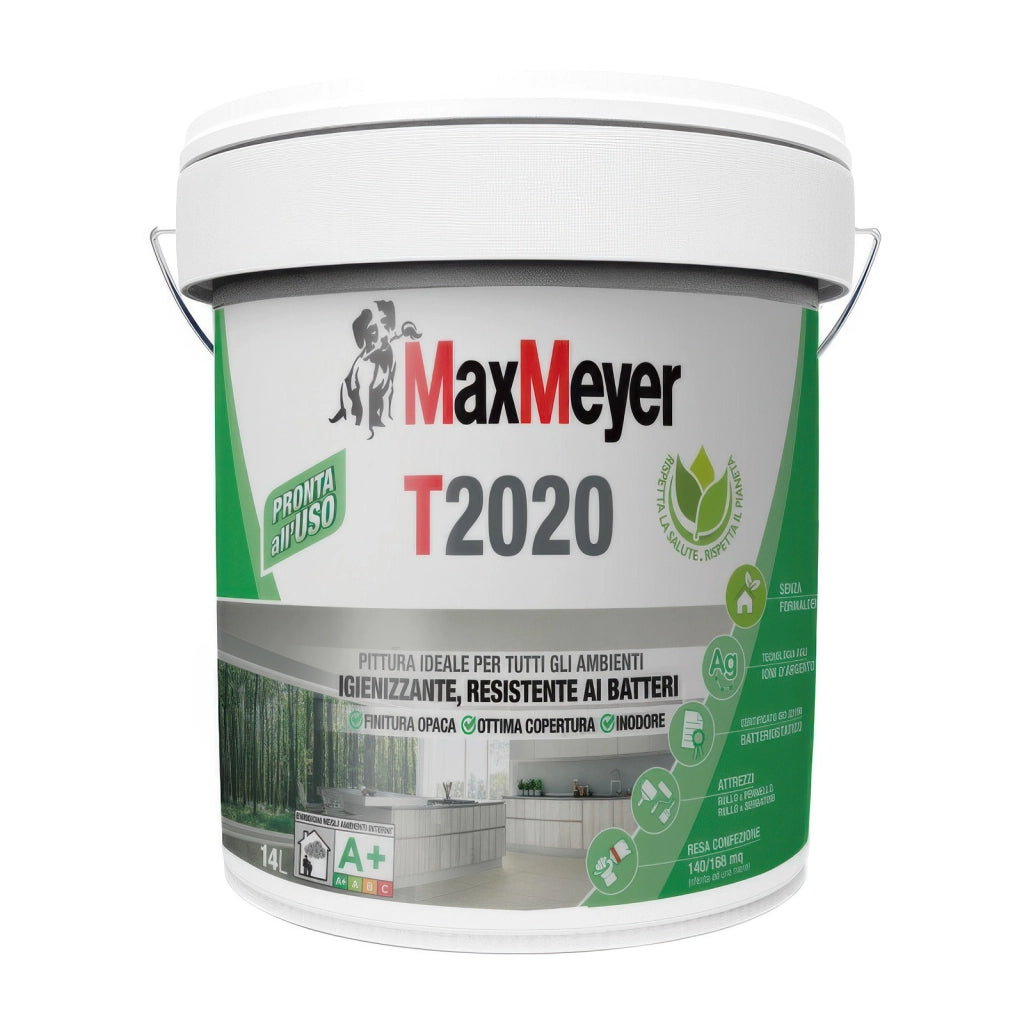 Idropittura Traspirante Max Meyer T2020 14 L Bianca Igienizzante agli Ioni d'Argento