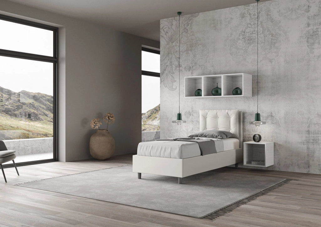 Letto Singolo 80x210 cm con Rete Annalisa Bianco