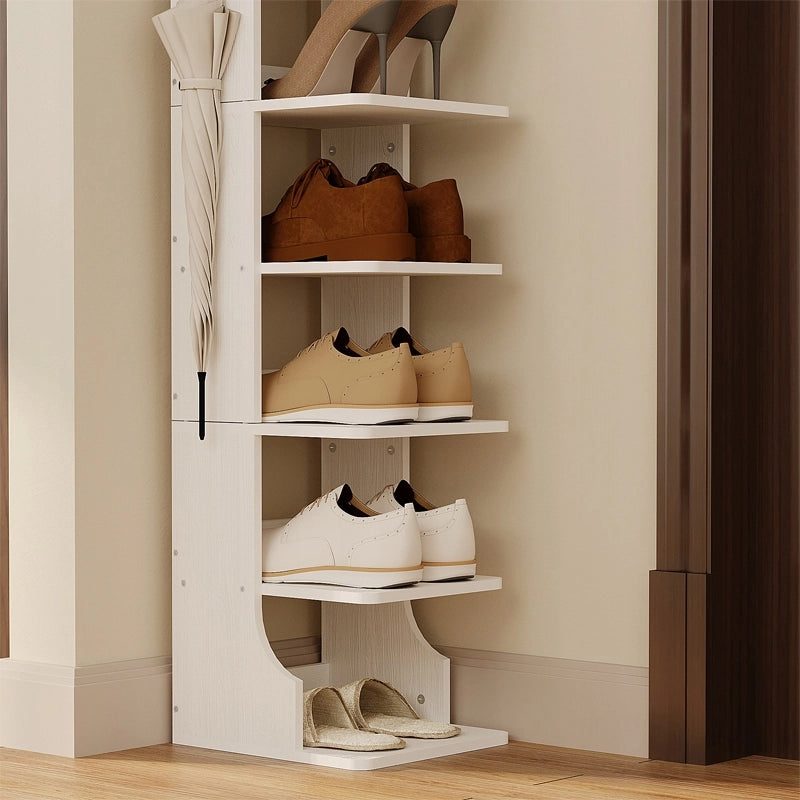 Scarpaia stretta bianca scaffale 6 livelli loft con ganci