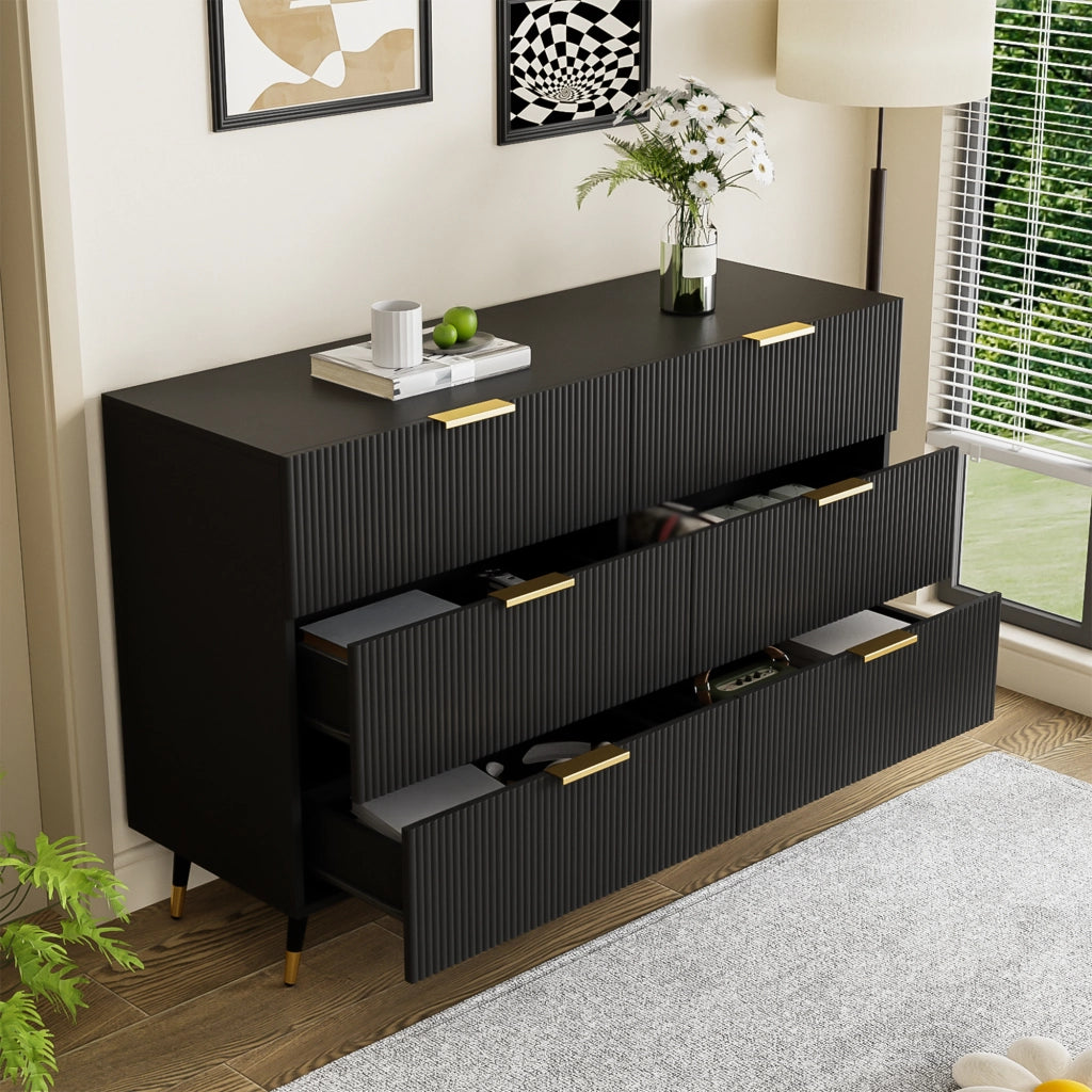 Credenza con 6 cassetti; design moderno; per soggiorno; sala da pranzo e camera da letto; 120 × 40 × 77 cm