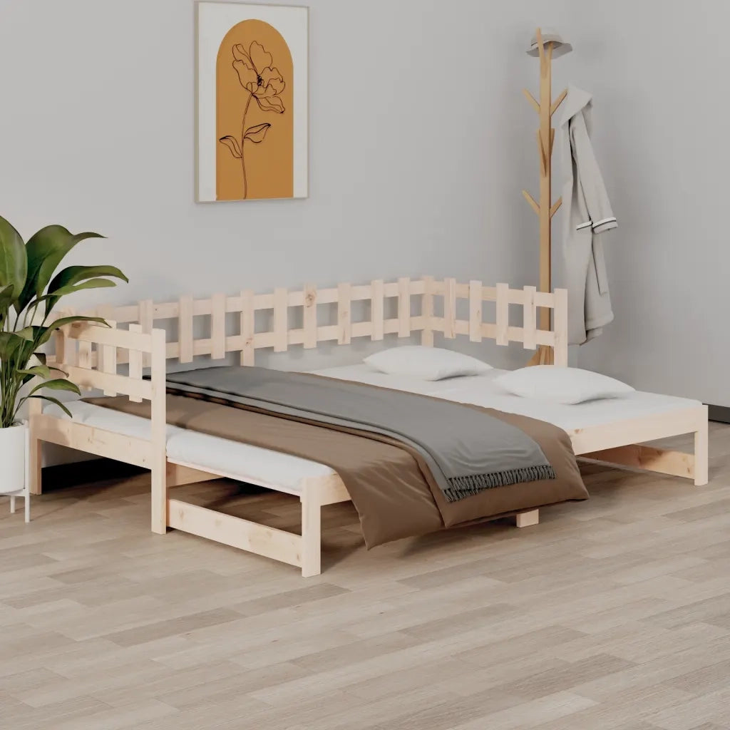 Dormeuse Estraibile 2x(80x200) cm in Legno Massello di Pino 820766