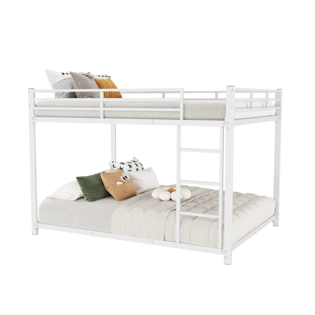 Letto a castello in metallo per bambini 140 x 200 cm, forma classica - Bianco