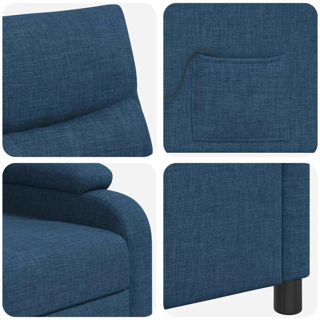 Poltrona Massaggiante Blu Tessuto 42034917