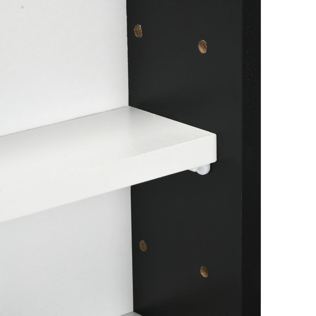 Vetrina Espositiva da Parete ¨C Xylo ¨C 2 Ante Scorrevoli in Vetro Bianco e Nero 80x9,5x60 cm