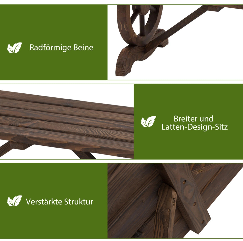 Panca da giardino rustica in legno 98 x 50 x 39,5 cm