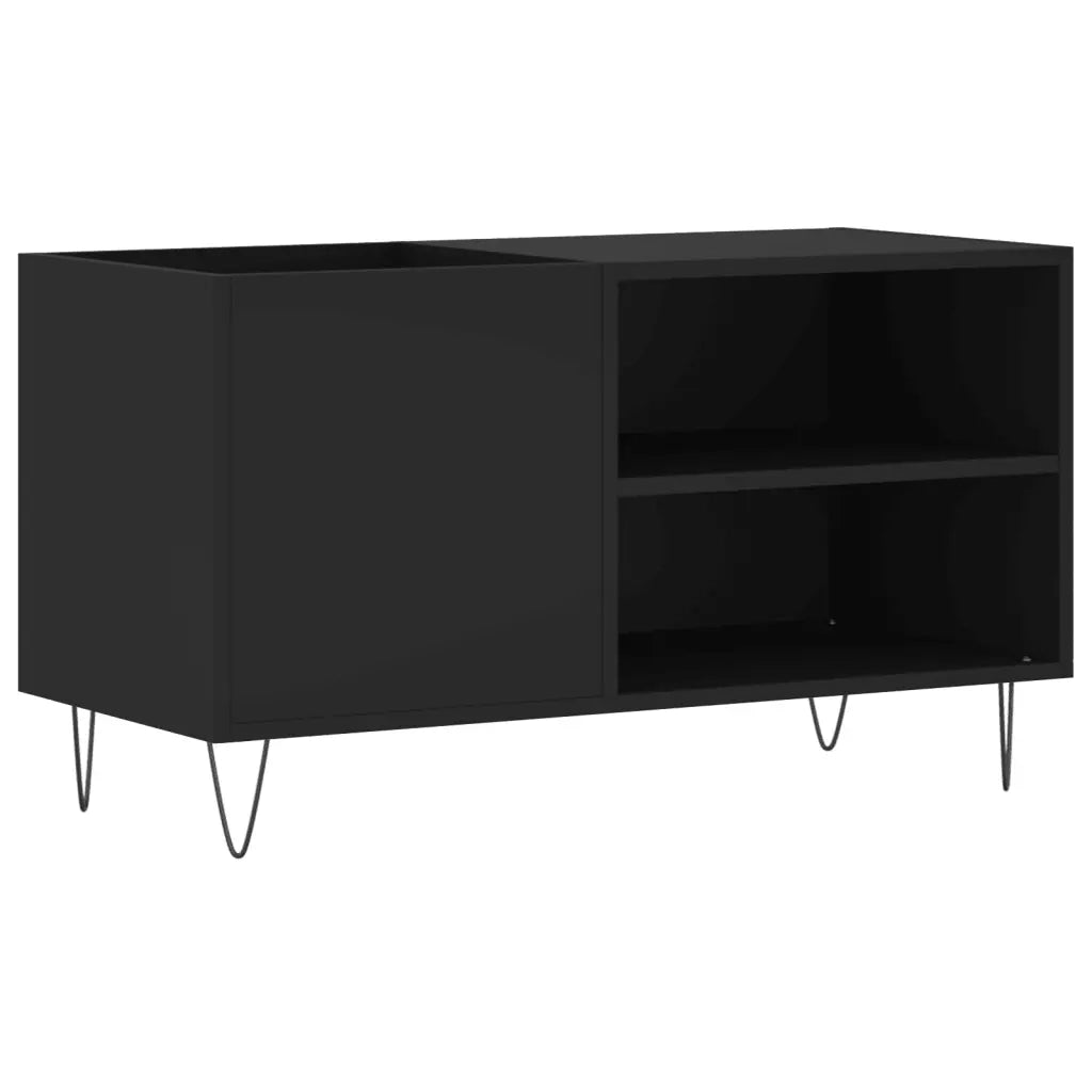 Mobile Porta Dischi Nero 85x38x48 cm in Legno Multistrato 831701