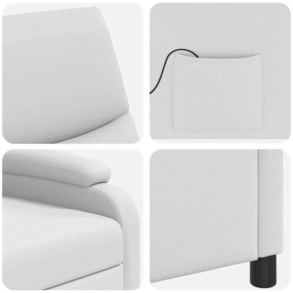 Poltrona Massaggiante Bianco Similpelle 42035008