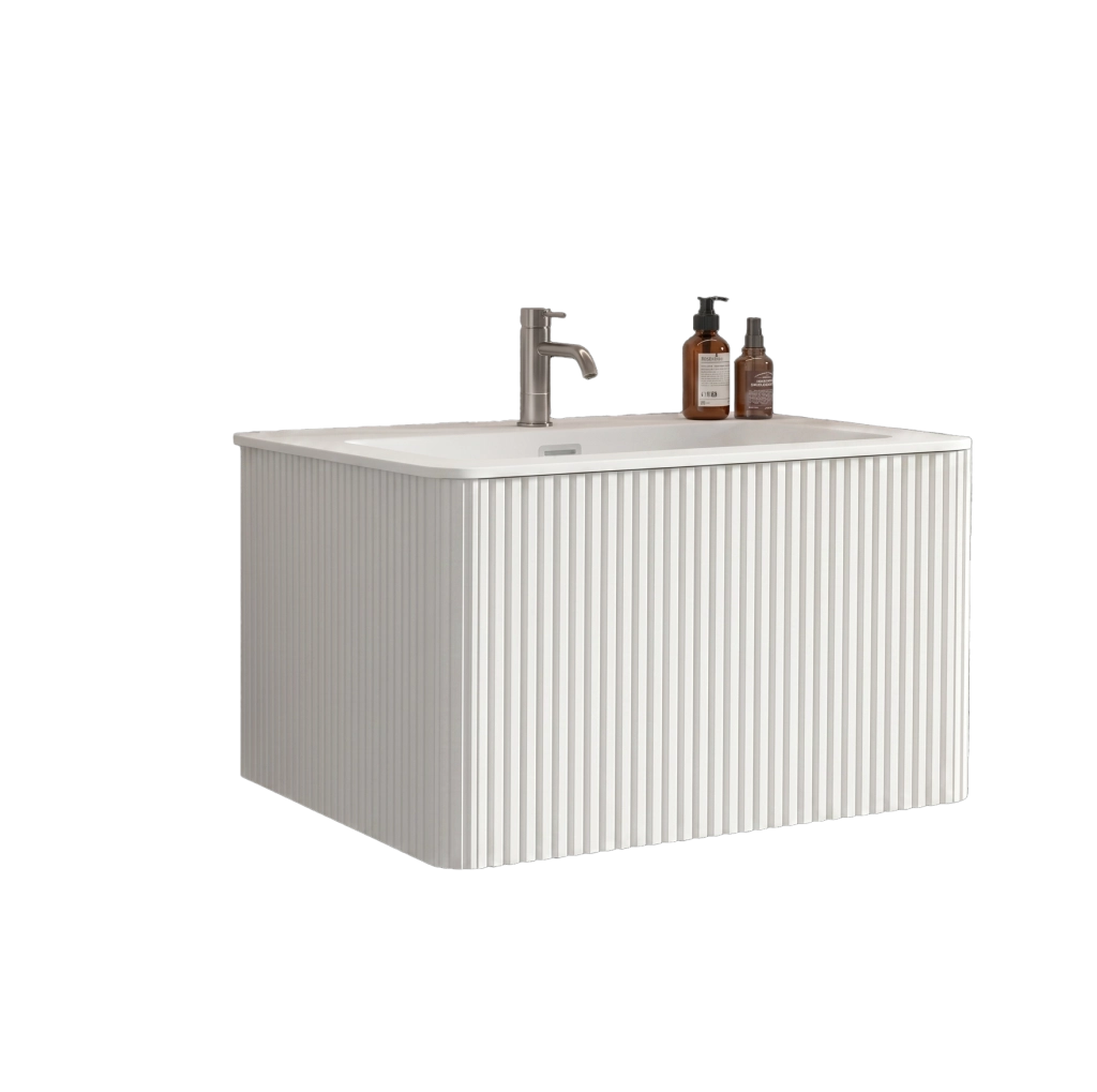 Mobile bagno con lavabo integrato 80 cm bianco