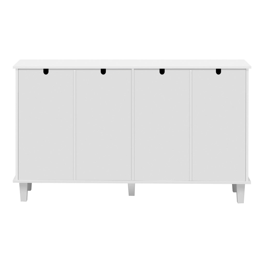 Credenza bianca con 4 ante a specchio e 2 cassetti