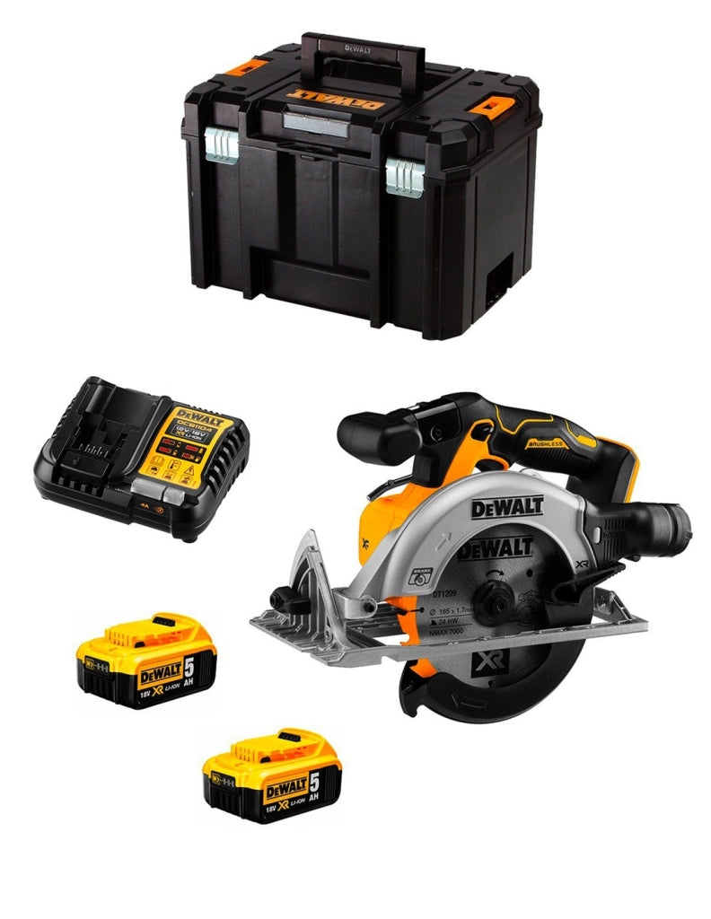 Scie Circulaire DeWALT DCS565P2T (2 x 5,0 Ah + DCB1104 + TSTAK VI)