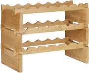Portabottiglie impilabile a 3 ripiani 45 cm bambù 13_0002171_2