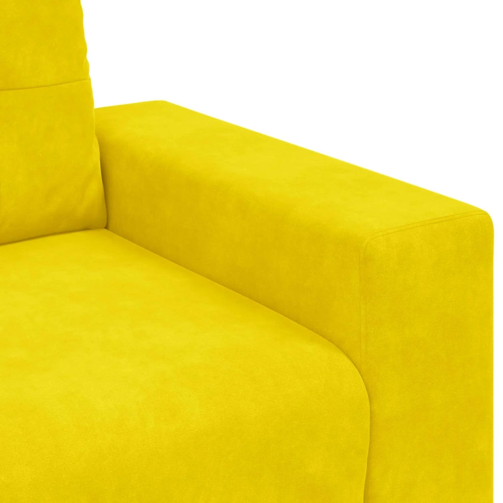 Divano a due posti con cuscino-Sofa 2 Posti Giallo Velluto