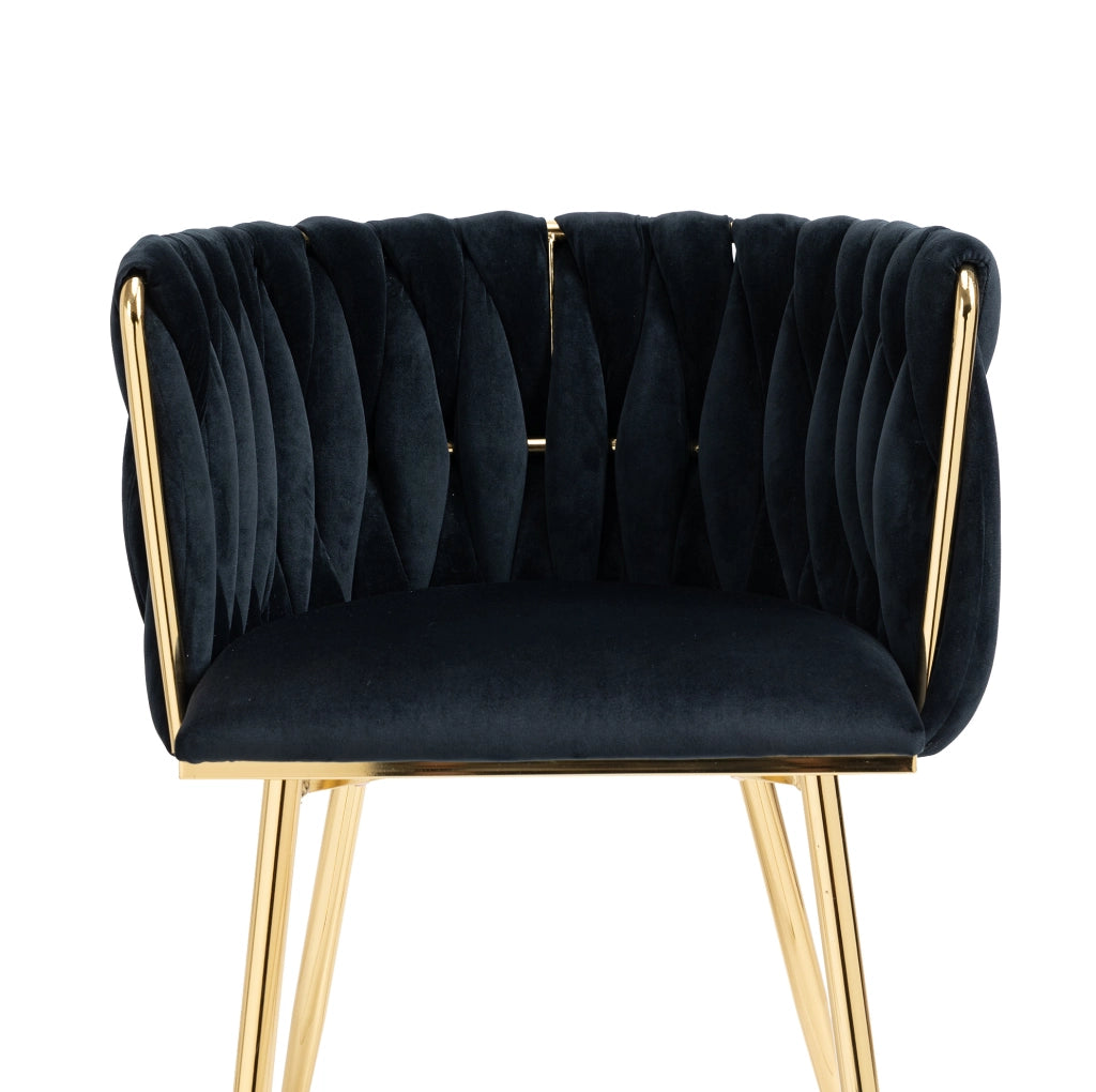 Set di 2 Sedie da Pranzo Moderne in Velluto con Gambe Metalliche Dorate 55,5x41x74 cm per Soggiorno, Camera da Letto e Sala da Pranzo