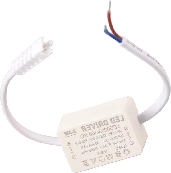 Alimentatore LED Costante Corrente 300mA Acqua-Resistente - Trasformatore AC 85‑265V a DC 6‑12V - per Prodotti di Lampadine LED