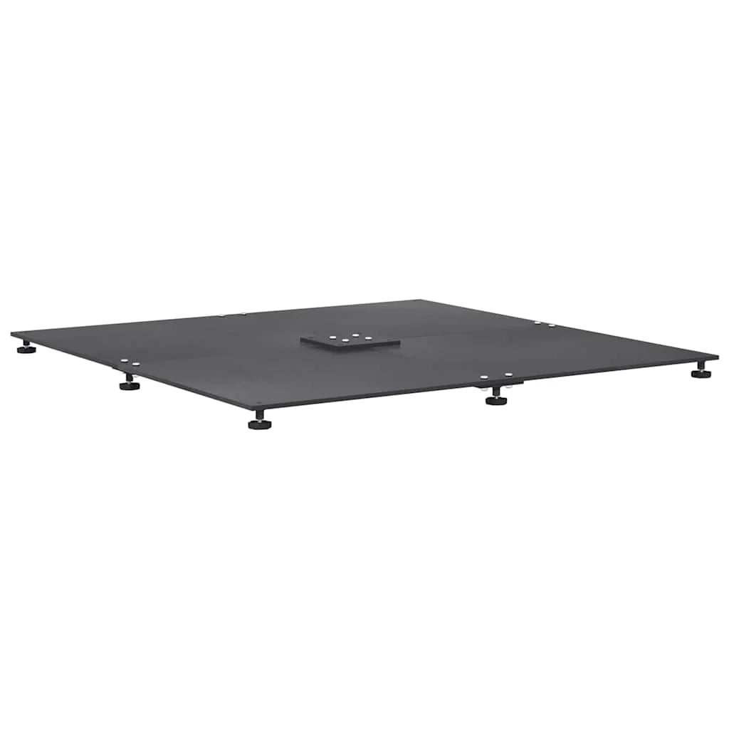 Base moderna per ombrellone quadrato da giardino esterno 100 x 100 x 4 cm con piedini regolabili in acciaio grigio scuro 02_0056198