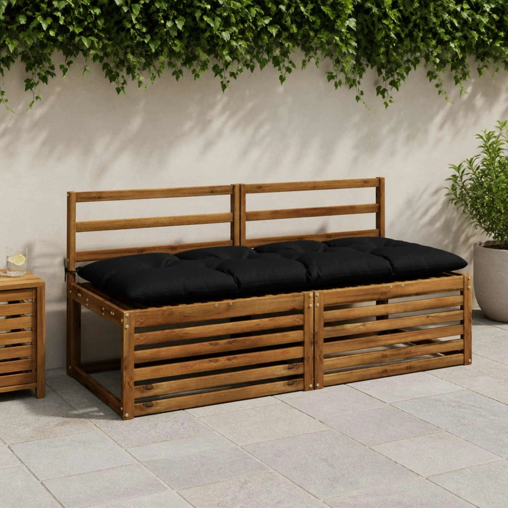 Cuscini per Panchina VIANEN 2 pz 100% Poliestere Nero 952741