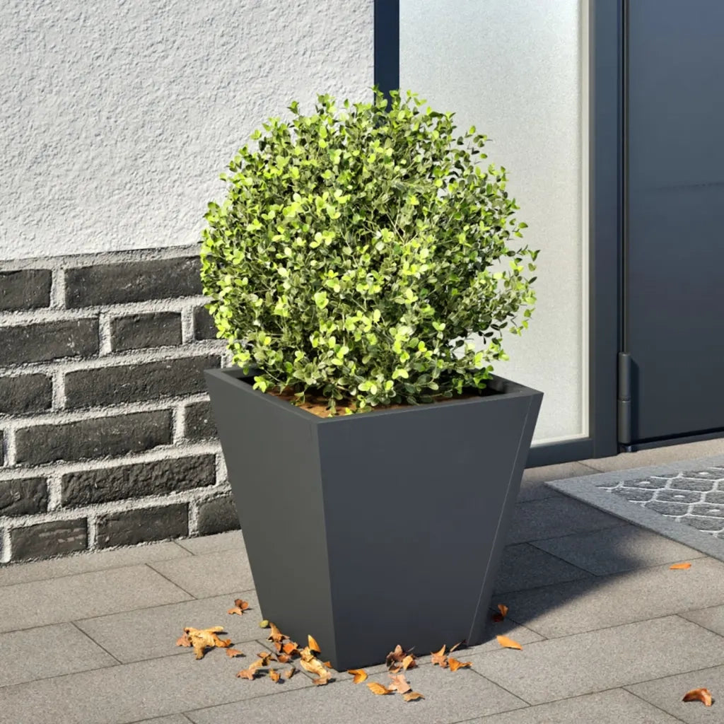 Fioriera | Cassetta per fiori | Vaso da Giardino Antracite 30x30x30 cm in Acciaio