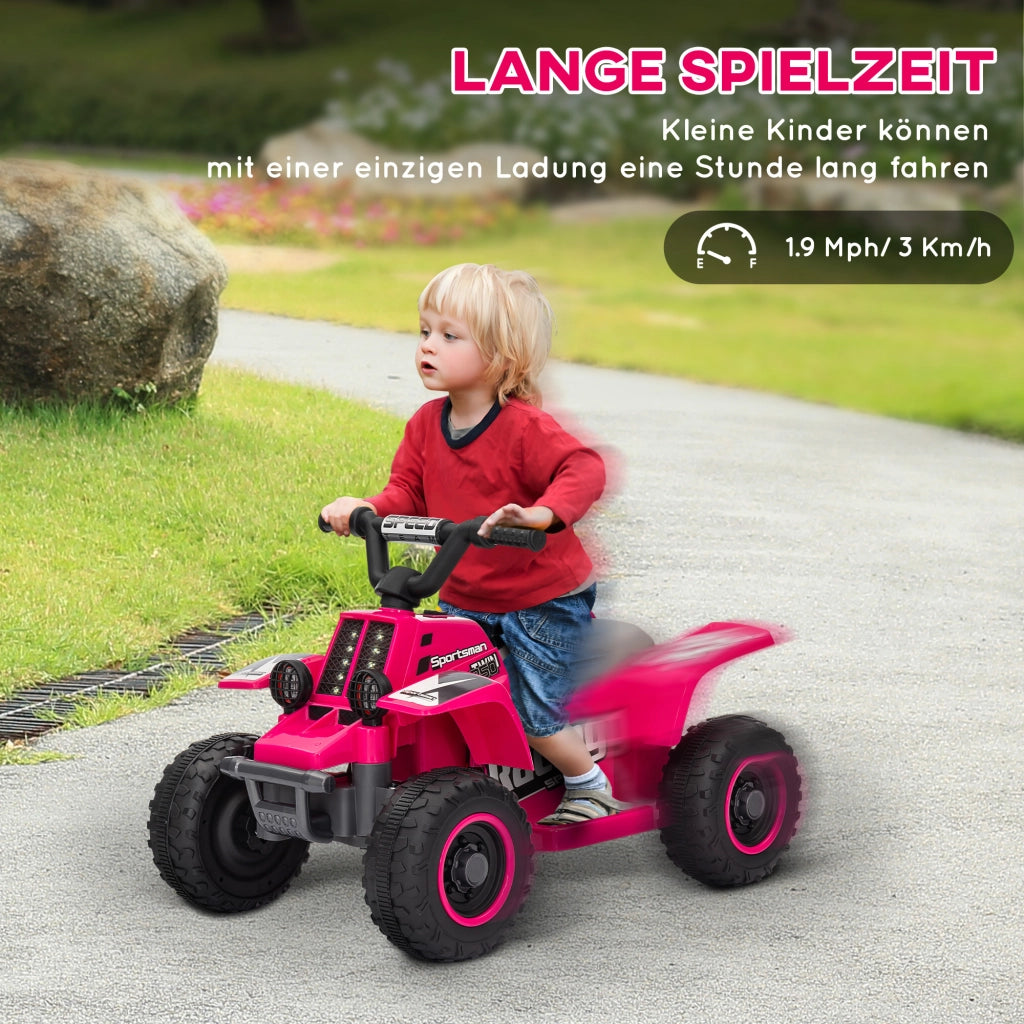 Quad Elettrico per Bambini ¨C Minimal ¨C Rosa, LED, 18-36 Mesi