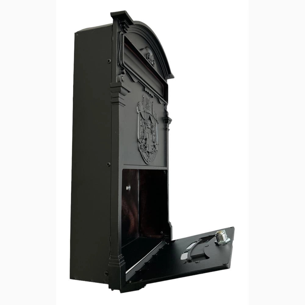 Cassetta Postale Portariviste in alluminio 255x88x405H cm Classico Colore Nero