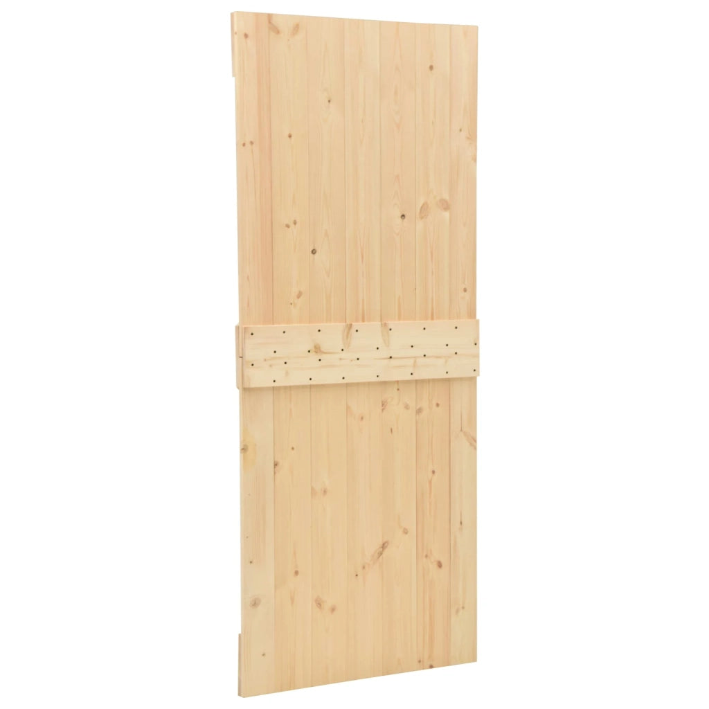 Porta scorrevole Naturale e Nero 80 x 210 cm 3444856